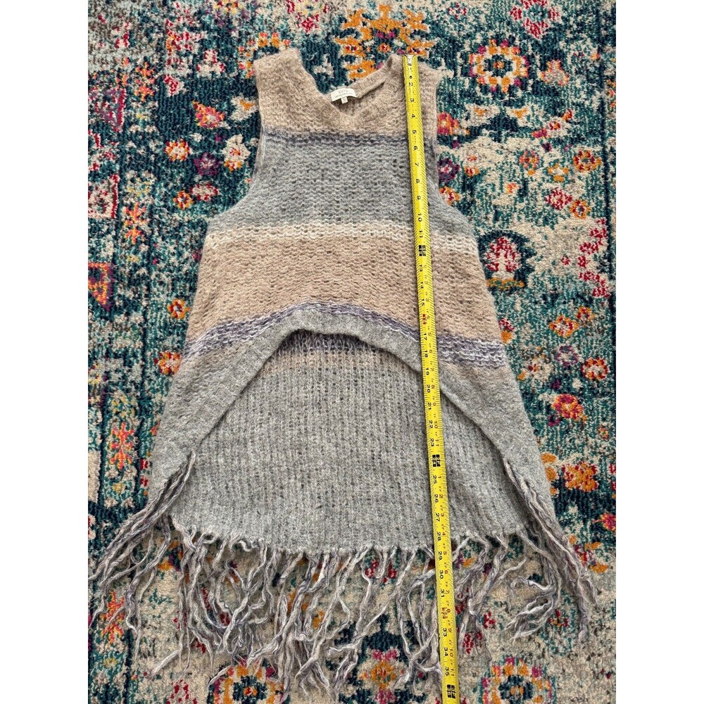 SAYA Women's Peruvian Superfine Alpaca Wool Fringe Hi-Low Sweater Sz‎ Small - Picture 4 of 6